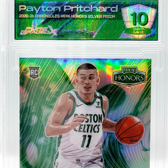 2020-21 CHRONICLES HONORS PAYTON PRITCHARD #596 ROOKIE RC SILVER PRIZM PGX 10 - Picture 3 of 7